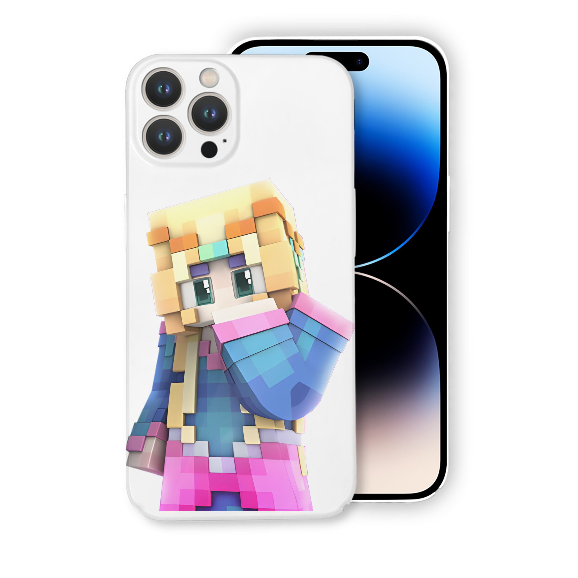 （画像用） マインクラフト ブロックの世界 Minecraft MC Block world 【iPhone 14シリーズ対応】ハードケース